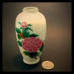 Vintage Japanese Handpainted Porcelain Vase Floral Design by Homco